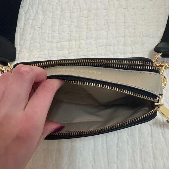 Marc Jacobs Crossbody Bag in Gray with Gold Accents